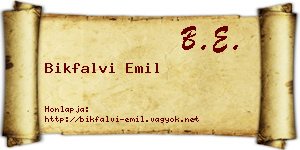 Bikfalvi Emil névjegykártya