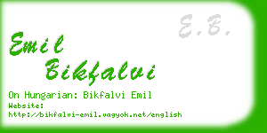 emil bikfalvi business card